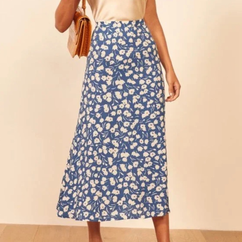 NEW Reformation Bea Midi Skirt